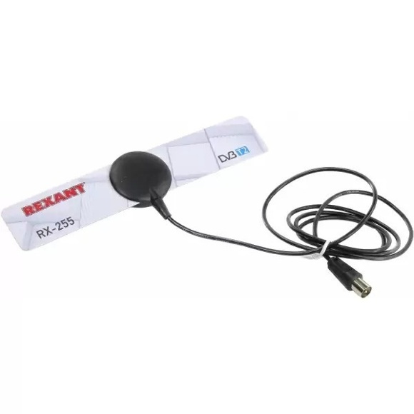 Антенна комнатная ТВ для цифрового телевидения DVB-T2 на присоске (модль RX-255) REXANT (1/20)